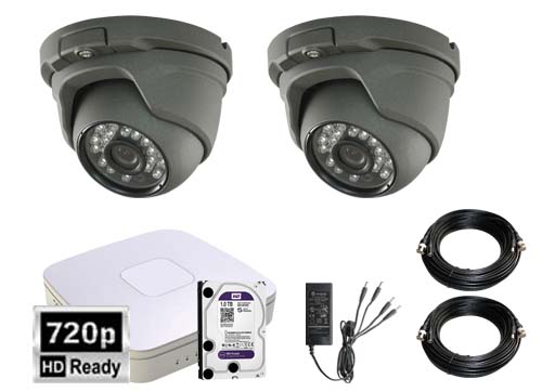 Billig Analog Kamera Pakke Med Hybrid Dome 720p 2 Stk