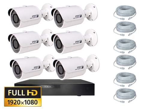 Budget Pakkelosning Med 6 Stk 1080p Ip Kameraer