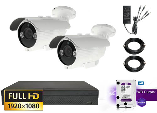 Hybrid Bullet Kamera Pakke Med 2 Stk 1080p Lyser Op Til 40 Meter I Morke