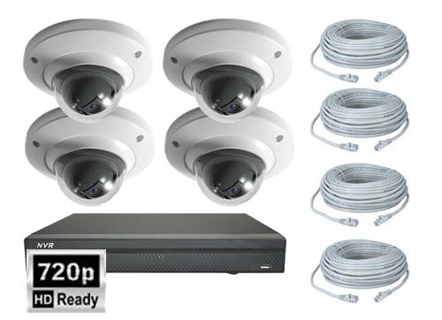 Indendors Ip Kamera Pakke Med 4 Stk 720p Hd Ready Domer