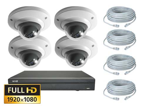 Indendors Ip Kamera Pakke Med 4 Stk Full Hd Domer