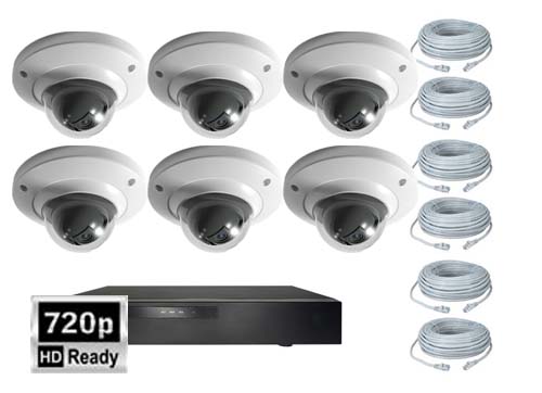 Indendors Ip Kamera Pakke Med 6 Stk 720p Hd Ready Domer