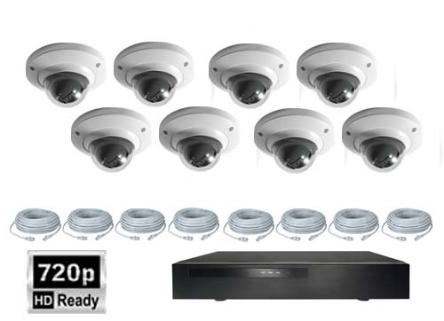 Indendors Ip Kamera Pakke Med 8 Stk 720p Hd Ready Domer