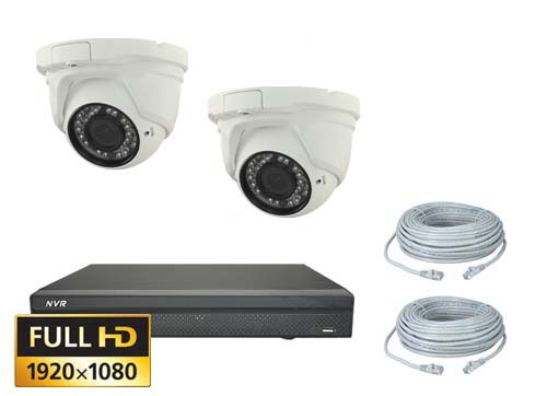 Komplet Pakkelosning Med 2 Justerbare Ip Kameraer Full Hd