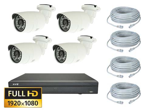 Mini Bullet Ip Kamera Pakke Med 4 Stk I Full Hd