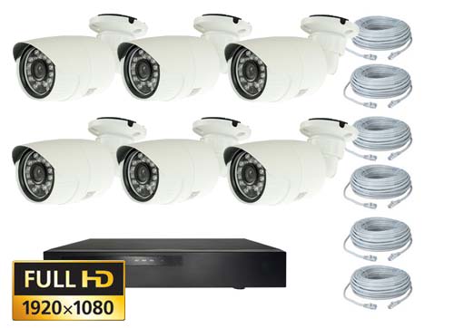 Mini Bullet Ip Kamera Pakke Med 6 Stk I Full Hd