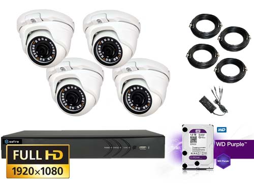 Professionel Full Hd Tvi Kamera Med 4 Stk 1080p