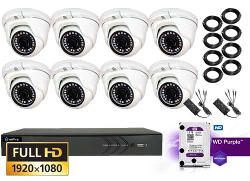 Professionel Full Hd Tvi Kamera Med 9 Stk 1080p