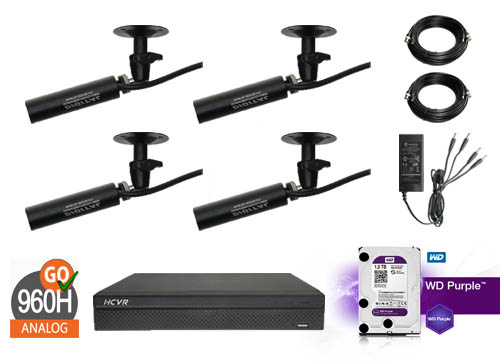 Professionel Hd Cvbs Kamera Pakke Med 4 Stk Diskrete Overvagningskameraer