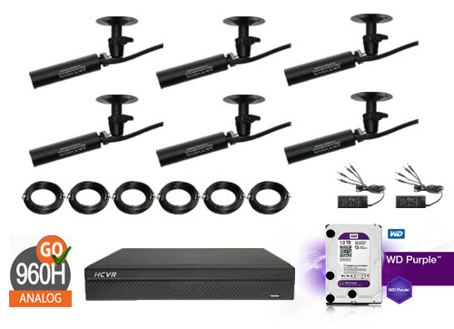 Professionel Hd Cvbs Kamera Pakke Med 6 Stk Diskrete Overvagningskameraer