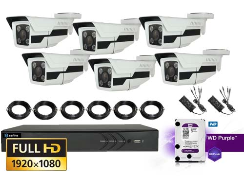 Professionel Hd Tvi Kamera Med 6 Stk Long Ir Range Bullet Op Til 50 Meter I Morke