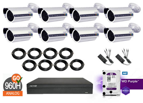 Sony Super Had Ccd Moonlight Kamera Pakke 8 Stk 960h Bullet Kameraer