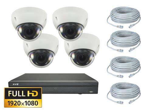 Vandal Sikker Ip Kamera Pakke Med 4 Stk Kuppler Full Hd