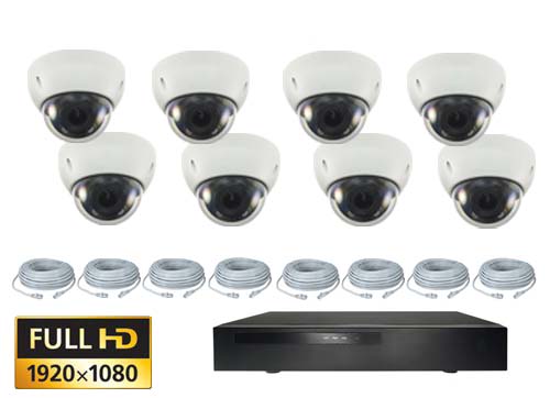 Vandal Sikker Ip Kamera Pakke Med 8 Stk Kuppler Full Hd