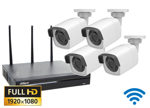 Wifi Kamera Bullet Pakke Med 4 Stk 1080p Tradlos Nvr2