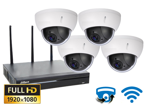 Wifi Kamera Pakke Med 4 Stk Ptz Kuppler Pa 1080p Tradlos Nvr2